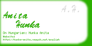 anita hunka business card